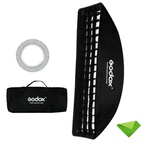 Ea702443 Eachshot Godox 12 Inch X 47 /30x120cm Strip Softbox Reflector Modifier With Honeycomb Grid