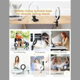Egl-01 Elegiant 6.3 Inch Selfie Ring Light With Clamp 3 Color Modes 360 Degree #3