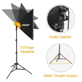 Emart 673257861047 Softbox Lighting Kit 24x24 Soft Box Lights Photography Accessories With 5500k #2