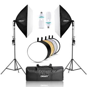 Emart 673257861047 Softbox Lighting Kit 24x24 Soft Box Lights Photography Accessories With 5500k