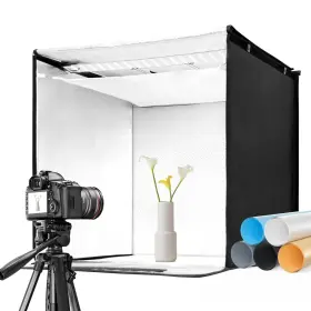 Emart 810151830452 Photo Light Box 20 Inch X20 Dimmable Shooting Tent With 144 Led And 5 Color