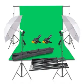 Em-bsg-2ulk Emart Photography Backdrop Continuous Umbrella Studio Lighting Kit Muslin Ch