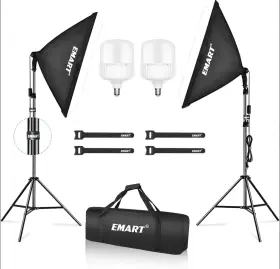Em-sbk5070-2 Emart 20 Inch X28 Softbox Lighting Kit With 40w 6500k Led Bulbs