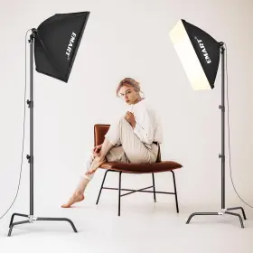 Em-sbk5070-2knwj Emart Softbox Lighting Kit 20 Inch X28 Soft Box Light With 6.7ft C Stand Ligh #2