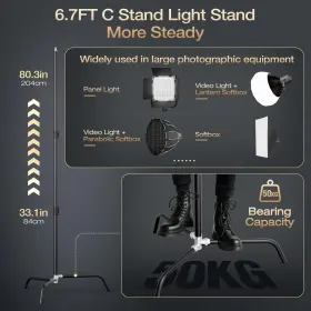 Em-sbk5070-2knwj Emart Softbox Lighting Kit 20 Inch X28 Soft Box Light With 6.7ft C Stand Ligh #3