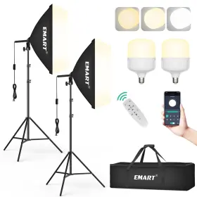 Em-sbk5070p-2wj Emart Professional Softbox Lighting Kit 20 Inch X28 Pull Soft Box 50w 3000k-60