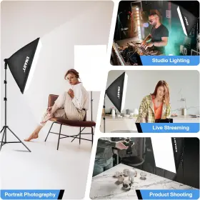 Em-sbk5070 Emartinc Emart Softbox Lighting Kit 20 Inch X28 Soft Box Lights Photography Accessories With #2