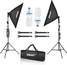 Em-sbk5070 Emartinc Emart Softbox Lighting Kit 20 Inch X28 Soft Box Lights Photography Accessories With