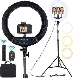 Eoto Light 744759852410 18 Inch Led Ring With Tripod Stand Dimmable Makeup Selfie For S