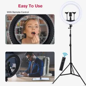 Eoto Light 754970034403 18 Inch Led Ring With Tripod Stand Dimmable Makeup Selfie Fo #3
