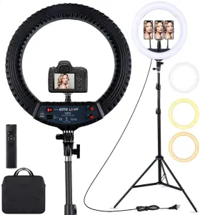 Eoto Light 754970034403 18 Inch Led Ring With Tripod Stand Dimmable Makeup Selfie Fo