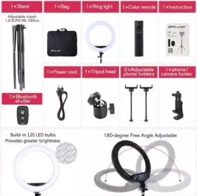 Hq-18n Eoto Light 19 Led Ring With Tripod Dimmable 3 Colors 10 Brightness #3