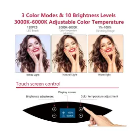 Hq-19ns Eoto Light 19 Inch Led Ring Lcd Display Touch Screen With Tripod Stand Dimmable Ma #2