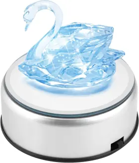 Estink 445032653689 7 Led Light Stand Base Colorful Rotating Crystal Display Holde