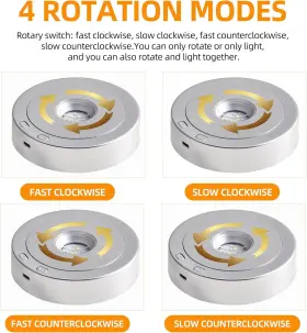 Eustuma 711181939927 Rotating Led Display Base Colorful Light Crystal Stand Sui #3
