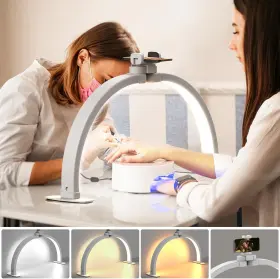 F-550a Evershop 313046492419 Half Moon Light For Nail Desk With Phone Holder Portable Led Ring