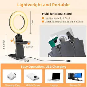 Evershop 445000648662 Ring Light For Laptop Desk Clip On Small Computer Video Conference #3