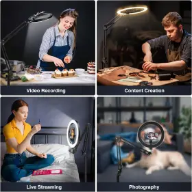 Evershop 445026580502 Newest Ring Light With Stand Overhead Phone Mount Holder 10 Inch Trip #2