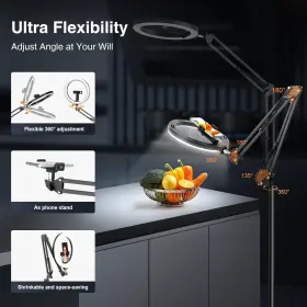 Evershop 445026580502 Newest Ring Light With Stand Overhead Phone Mount Holder 10 Inch Trip #3