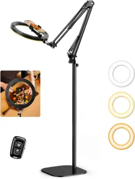 Evershop 445026580502 Newest Ring Light With Stand Overhead Phone Mount Holder 10 Inch Trip