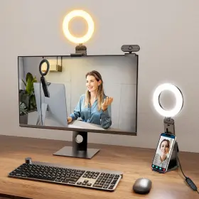Evershop 705353348648 Ring Light For Laptop Desk Clip On Small Computer Video Conference Ligh