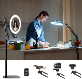 Evershop 800689621981 Latest Ring Light With Stand Tripod Overhead Phone Camera Mount