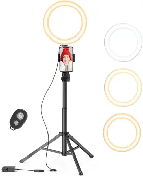 Fangflower 761017705738 Selfie Ring Light 9 Inch With 27 -50 Tripod Stand For Video Recording Live S