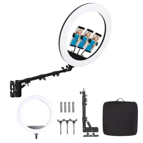 Qb110 Feifanteam Rl-25 25 Ftft Ring Light Wall Mount With Phone Holder Rotatable Triangle Boom Arm Ov