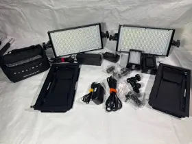 Led-128-cts Flolight Microbeam Lot 2x 512 128 Led Lights Cases Psus Mounts Barndoor