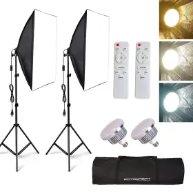 X27.5 Fotocreat 738812895711 Softbox Photography Lighting Kit 19.7 Inch Professional Continuous