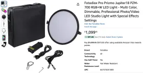 Jupiter18 Fotodiox Pro Prizmo Pzm-700 Rgb W Led Light - Multi Color Dimmable