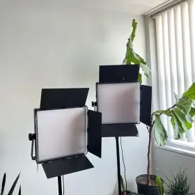 600xb Fovitec Photography Led Lights Bi Color 600 Bundle With Barndoors Stands And Carry Bag