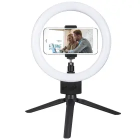 Fresh Fab Finds 691303830250 9in Dimmable Led Ring Light Tripod Phone Holder Black
