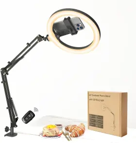 Fzygravh 313041442464 10 Inch Dimmable Led Ring Light With Phone Stand For Streaming And Photography