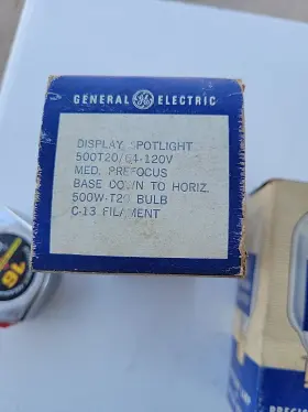 500t20 Ge 500t20/64 2x General Electric Stage Studio Lamp 500w 120v Original Box Nos #2