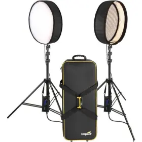 Genaray Rbf-20-v2k Portasun Round Flexible Bi-color Led 2-light Kit With Stands And Roller