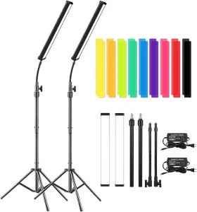 Gepege 705353130625 Led Video Light Stick Wand Kit-photography Lighting With Adjustable Tripod Stand