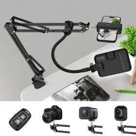 Gepege 767461380392 Overhead Phone Mount With 60 Led Portable Selfie Light And Holder For D