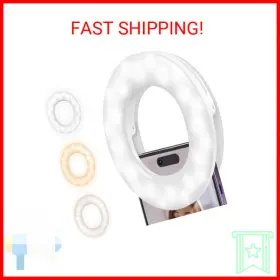 Gh Dynamics 313114677601 Selfie Ring Light Rechargeable Fill With Retaining Clip On Video