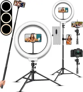 Gixiyidy 975916932865 Led Selfie Ring Light With Stand Circle For Makeup/live Stream Deskto