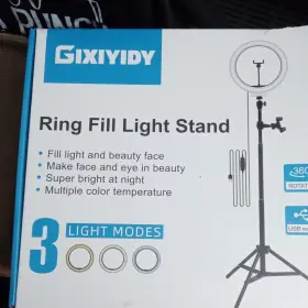 Gixiyidy X0034ccww1 Led Ring Fill Light Stand Usb Powered Bluetooth Remote 3 Modes Holder