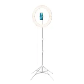 A-90000.wht-us Glamcor Galileo Pro Led Ring Light With Phone Clip Mount Stand Remote Carrybag Wht