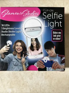 Glamour Studios 842583071738 Clip On Selfie Light 36 Leds Rechargeable New