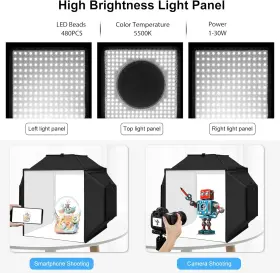 Glendan 711181913620 Upgrade Light Box And Soft 16x16 Professional Portable Photo #2