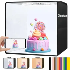 Gld-3030 Glendan 12 Inch X12 Portable Photo Light Box With 112 Led Lights And 6 Backdrops
