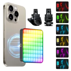 Xj-77rgb Gliship 136 Led Rgb Magnetic Selfie Light Portable 360 Full Color Video C