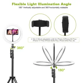 Gpct2348 Global Phoenix 10in Led Selfie Ring Light Dimmable 120 Leds With Tripod And Smartphone #2