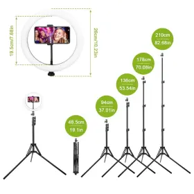 Gpct2348 Global Phoenix 10in Led Selfie Ring Light Dimmable 120 Leds With Tripod And Smartphone #3