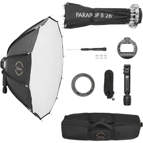 Glow 192223171633 Parapop 28 Inch Ii Portable Softbox With Bowens Mount Adapter / Ota Set