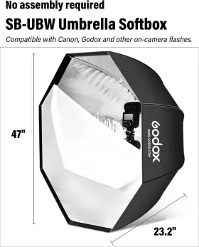 Godox 313113472405 Sb-ubw 47 Inch 120cm Umbrella Octagon Softbox Reflector Kit With Carrying Bag #3